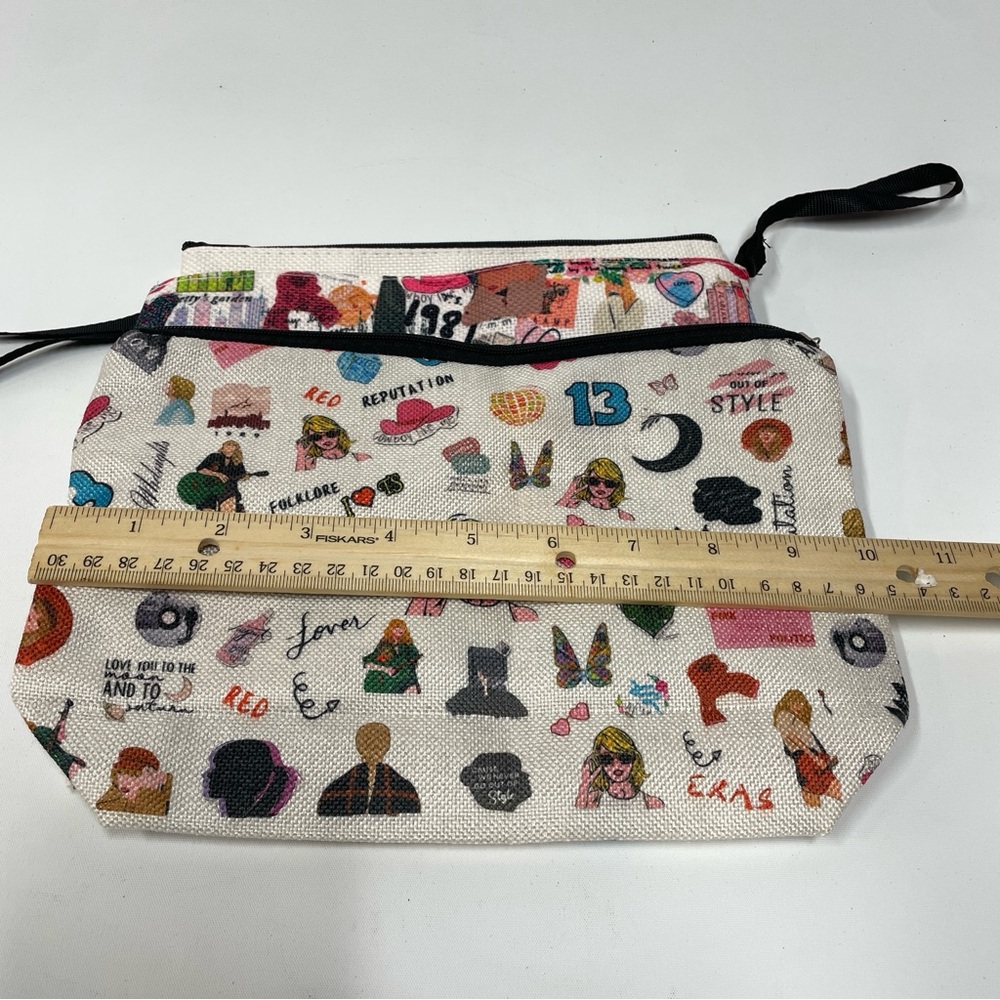 NWOT Taylor Swift Swiftie Canvas Makeup Jewelry Bag Set 3-piece Era Tour Gift - Picture 7 of 8